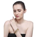 Buy Bamboo Tree Jewels Gold Pearl Kundan Bracelet - Purplle