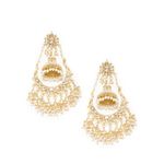 Buy Bamboo Tree Jewels White Beads Pearl Kundan Gold Chandbali Earrings - Purplle