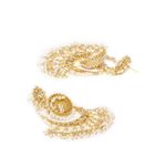 Buy Bamboo Tree Jewels White Beads Pearl Kundan Gold Chandbali Earrings - Purplle