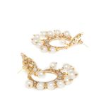 Buy Bamboo Tree Jewels White Beads Pearl Kundan Gold Chandbali Earrings - Purplle