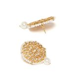 Buy Bamboo Tree Jewels Gold Pearl Kundan Studs Earrings - Purplle