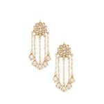 Buy Bamboo Tree Jewels White Beads Pearl Kundan Gold Earrings - Purplle