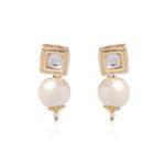 Buy Bamboo Tree Jewels White Kundan Earrings - Purplle