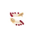 Buy Bamboo Tree Jewels Maroon Stone Gold-Toned Kundan Drop Earrings - Purplle