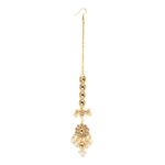 Buy Bamboo Tree Jewels White Pearl Kundan Gold Maang Tika - Purplle