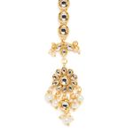 Buy Bamboo Tree Jewels White Pearl Kundan Gold Maang Tika - Purplle