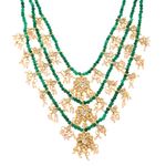 Buy Bamboo Tree Jewels Green Beaded Gold-Toned Kundan Necklcae & Earrings Jewellery Set - Purplle