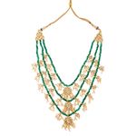 Buy Bamboo Tree Jewels Green Beaded Gold-Toned Kundan Necklcae & Earrings Jewellery Set - Purplle