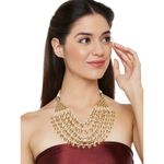 Buy Bamboo Tree Jewels White Beaded Gold-Toned Kundan Necklcae - Purplle