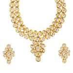 Buy Bamboo Tree Jewels Kundan Necklace And Earring Gold Color Jewellery Set - Purplle