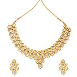 Buy Bamboo Tree Jewels Kundan Necklace And Earring Gold Color Jewellery Set - Purplle