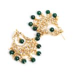 Buy Bamboo Tree Jewels Green Beads Gold- Toned Kundan Earrings - Purplle