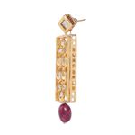 Buy Bamboo Tree Jewels Maroon Stone Gold- Toned Kundan Earrings - Purplle