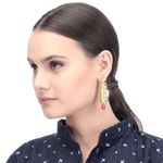 Buy Bamboo Tree Jewels Maroon Stone Gold- Toned Kundan Earrings - Purplle