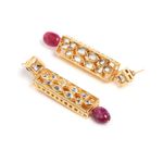 Buy Bamboo Tree Jewels Maroon Stone Gold- Toned Kundan Earrings - Purplle