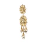 Buy Bamboo Tree Jewels White Beaded Kundan Necklace & Earring Set Gold Color - Purplle