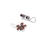 Buy Bamboo Tree Jewels Metallic Brown Stone Floral Drop Silver Earrings - Purplle