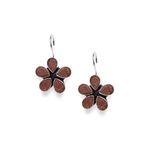 Buy Bamboo Tree Jewels Metallic Brown Stone Floral Drop Silver Earrings - Purplle