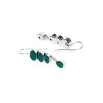 Buy Bamboo Tree Jewels Green Stone Contemporary Drop Silver Earrings - Purplle