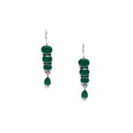 Buy Bamboo Tree Jewels Green Stone Contemporary Drop Silver Earrings - Purplle