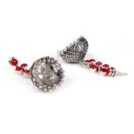 Buy Bamboo Tree Jewels Red Stone Dome Shaped Silver Jhumkas - Purplle