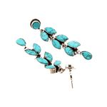 Buy Bamboo Tree Jewels Turquoise Stone Classic Drop Silver-Tonded Earrings - Purplle