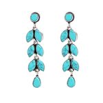 Buy Bamboo Tree Jewels Turquoise Stone Classic Drop Silver-Tonded Earrings - Purplle