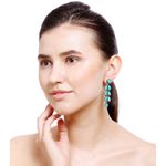 Buy Bamboo Tree Jewels Turquoise Stone Classic Drop Silver-Tonded Earrings - Purplle