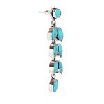 Buy Bamboo Tree Jewels Turquoise Stone Classic Drop Silver-Tonded Earrings - Purplle