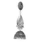 Buy Bamboo Tree Jewels Silver-Toned Handcrafted Teardrop Shaped Jhumkas - Purplle