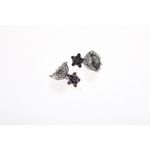 Buy Bamboo Tree Jewels Purple Stone Dome Shaped Handcrafted Silver-Toned Jhumkas - Purplle