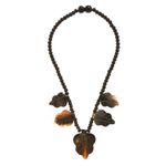 Buy Bamboo Tree Jewels Black & Brown Color Raisin And Wood Necklace - Purplle