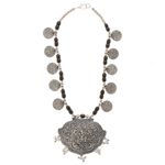 Buy Bamboo Tree Jewels Black & Silver Color Beads Long Necklace - Purplle