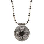 Buy Bamboo Tree Jewels Black & Silver Color Beads Long Necklace - Purplle