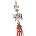 Buy Bamboo Tree Jewels Elephant Design Red & Silver Color Beads Long Necklace - Purplle