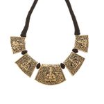 Buy Bamboo Tree Jewels Ganesh Design Golden & Black Color Thread Necklace - Purplle