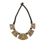 Buy Bamboo Tree Jewels Ganesh Design Golden & Black Color Thread Necklace - Purplle