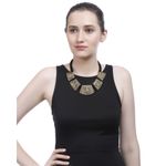 Buy Bamboo Tree Jewels Ganesh Design Golden & Black Color Thread Necklace - Purplle