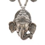 Buy Bamboo Tree Jewels Ganesh Design Silver Color Beads Long Necklace - Purplle