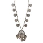 Buy Bamboo Tree Jewels Ganesh Design Silver Color Beads Long Necklace - Purplle