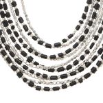 Buy Bamboo Tree Jewels Black & Silver Color Beads Long Necklace - Purplle