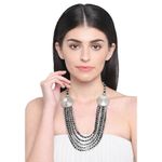 Buy Bamboo Tree Jewels Black & Silver Color Beads Long Necklace - Purplle