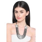 Buy Bamboo Tree Jewels Black & Silver Color Beads Long Necklace - Purplle