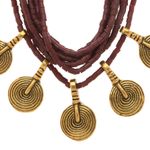 Buy Bamboo Tree Jewels Brown & Golden Color Beads Long Necklace - Purplle