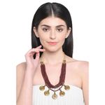 Buy Bamboo Tree Jewels Brown & Golden Color Beads Long Necklace - Purplle