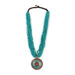 Buy Bamboo Tree Jewels Red & Teal Green Color Beaded Necklace - Purplle