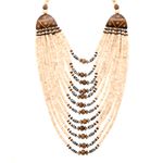 Buy Bamboo Tree Jewels White & Brown Color Raisin And Wood Long Necklace - Purplle