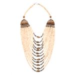 Buy Bamboo Tree Jewels White & Brown Color Raisin And Wood Long Necklace - Purplle