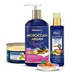 Buy StBotanica Moroccan Argan Shampoo 300ml + Hair Mask 200ml + Argan Hair Oil With Comb Applicator 150ml - Purplle