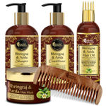 Buy Oriental Botanics Bhringraj & Amla Hair Shampoo 300ml + Conditioner 300ml + Hair Mask 200ml + Hair Oil 100ml (Comb Applicator) + Neem Comb - Purplle